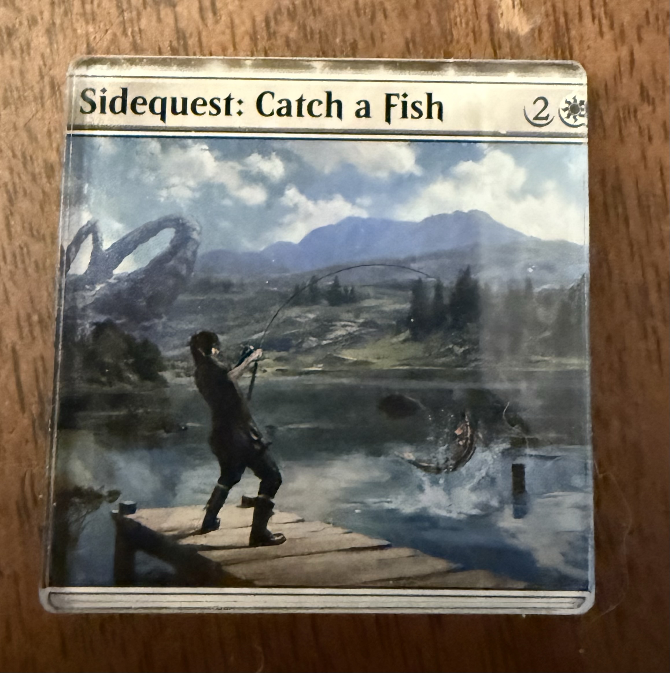 Sidequest: Catch a Fish TCG magnet 1.89 inch, Magic the Gathering Final Fantasy TCG